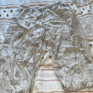 Cream Pants with Western Print